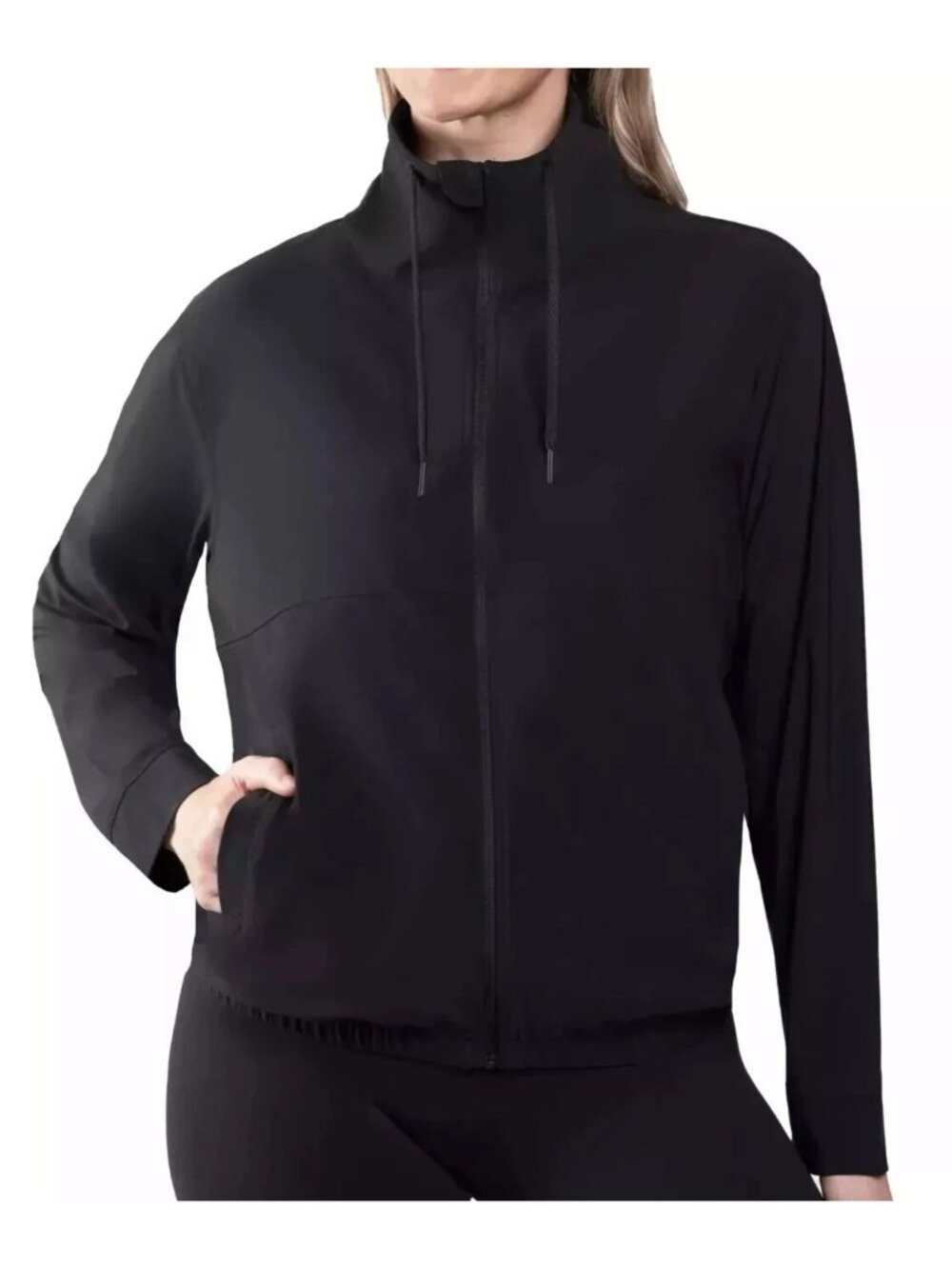NWT Kirkland Signature Women's XL Active Full Zip Jacket Black Lightweight